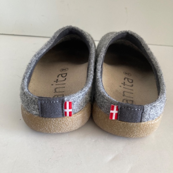 Sanita Lodge Slide Wool Clog Slippers Gray 36 US 5 Arch Support Comfort EUC - Picture 7 of 15